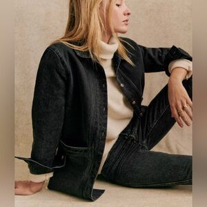 Sezane Black Jean Jacket
